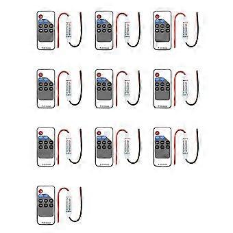 10X LED Single Color Dimmer DC 5V 12V 24V 5050 2835 Strip Lights Constant Voltage PWM Signal Controller RF 9-Key Remote