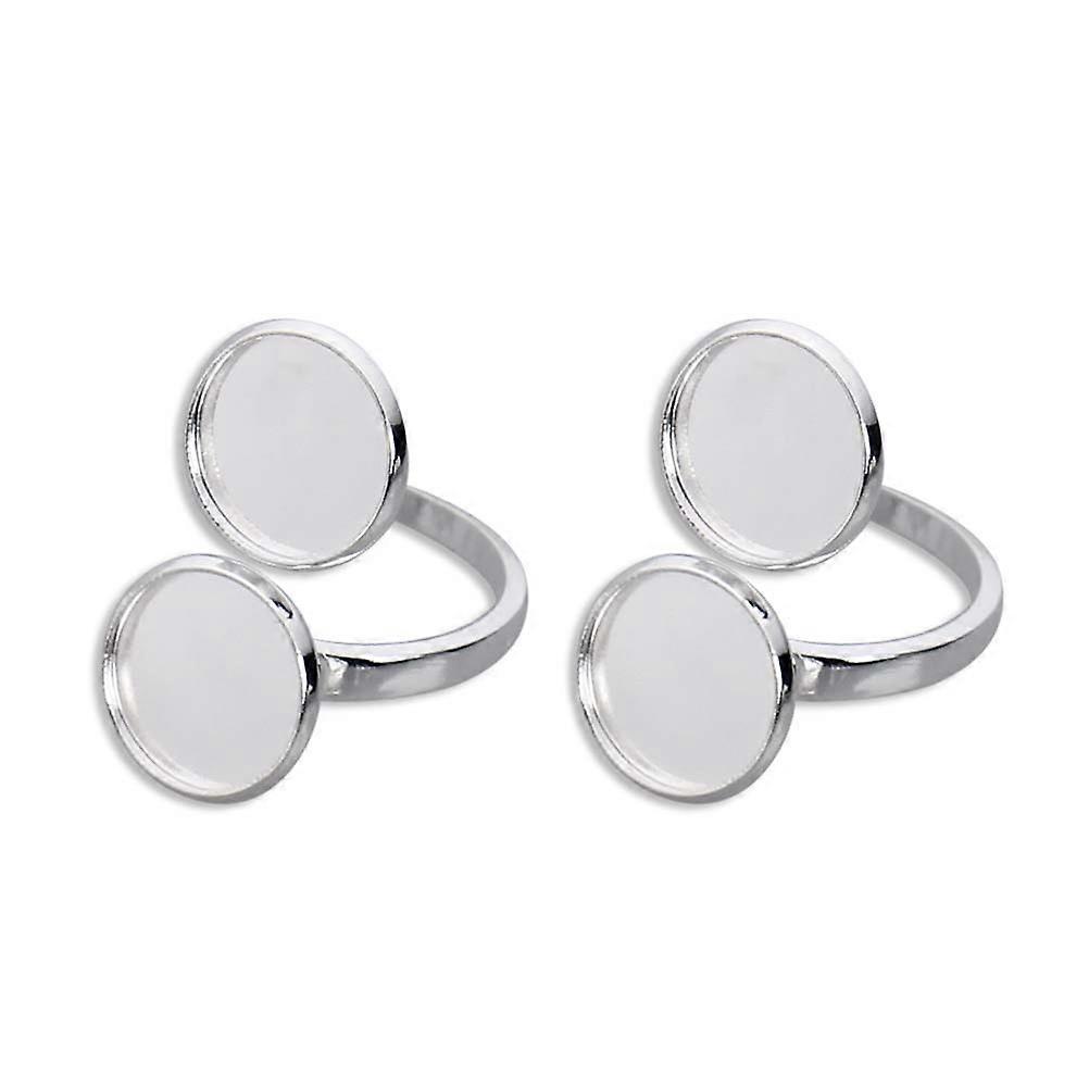 Adjustable Gemstone Ring Holder Copper Ring Base for DIY Use 5Pcs