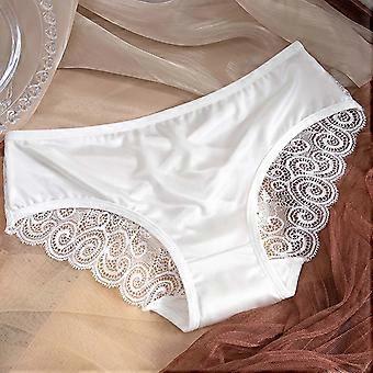 Braguitas de mujer de corte bajo, ropa interior femenina, bragas de compresión, ropa interior bonita (blanco)