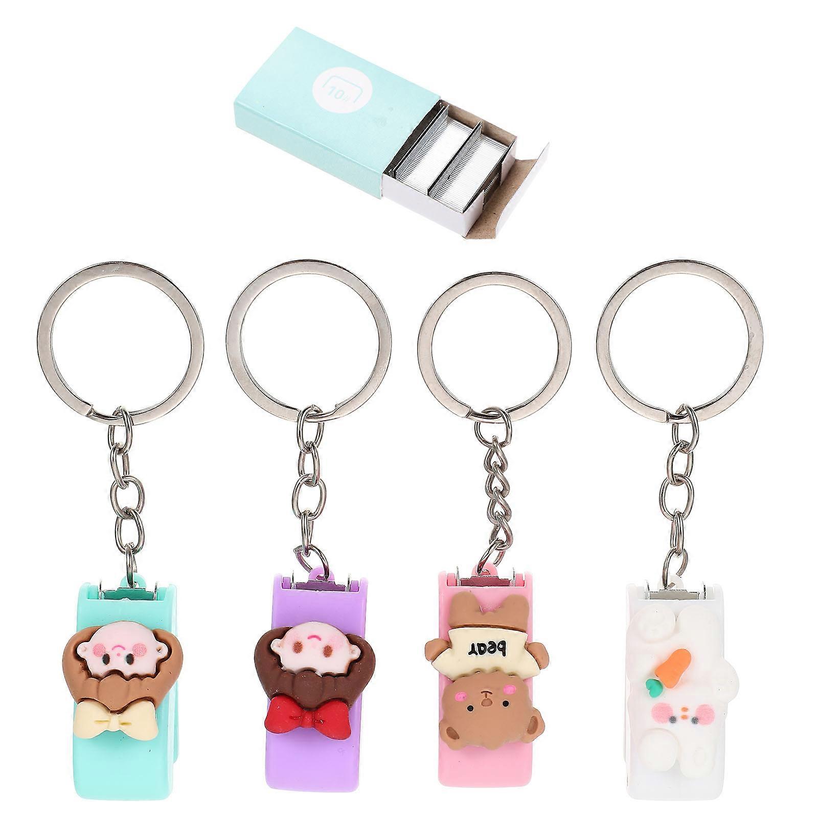 Mini Stapler Keychain Stapler Pendant 2Sets for Office Supplies