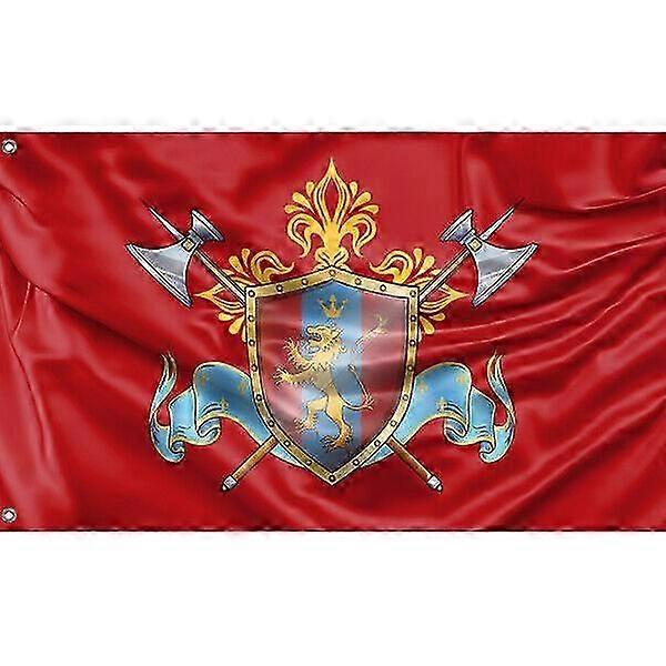 Ritterflagge mit farbenfrohem Emblem Fg749