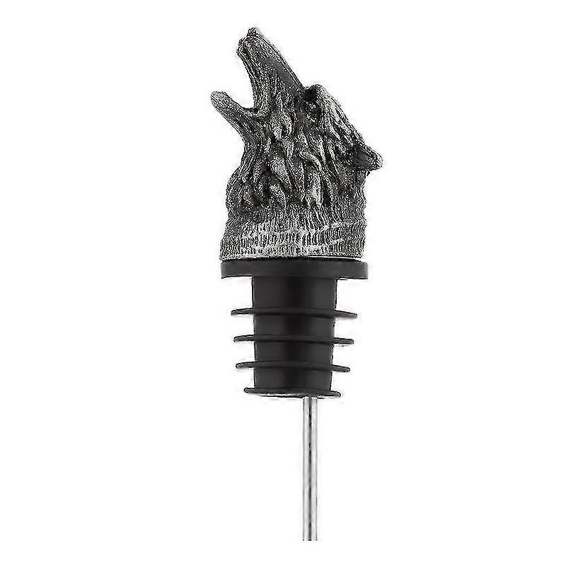 wolf head wine pourer stopper alloy kitchen accessory