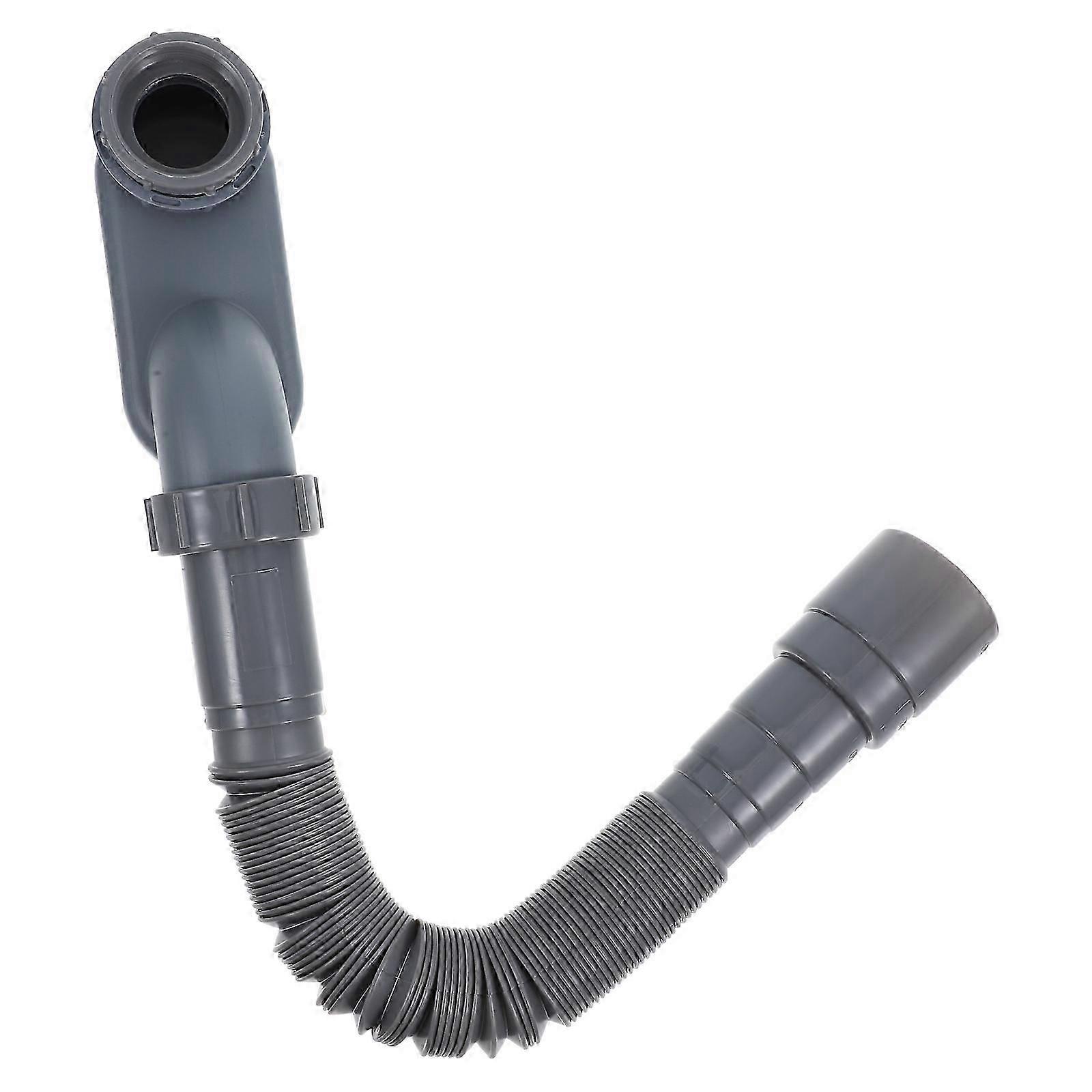 Flexible Drain Pipe Bathtub Odor Prevention Function Grey PP