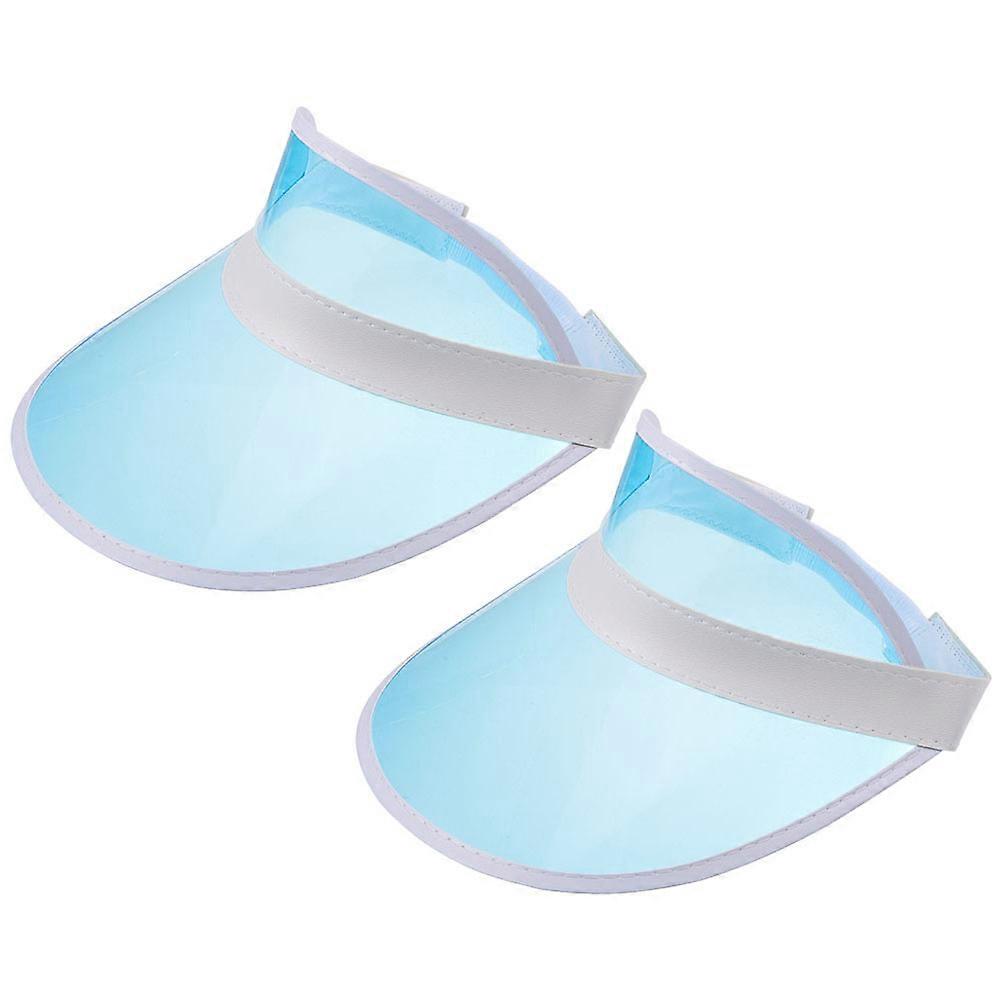 Sun Visor Sky-Blue Plastic Visor for Outdoor Use 6Pcs Set