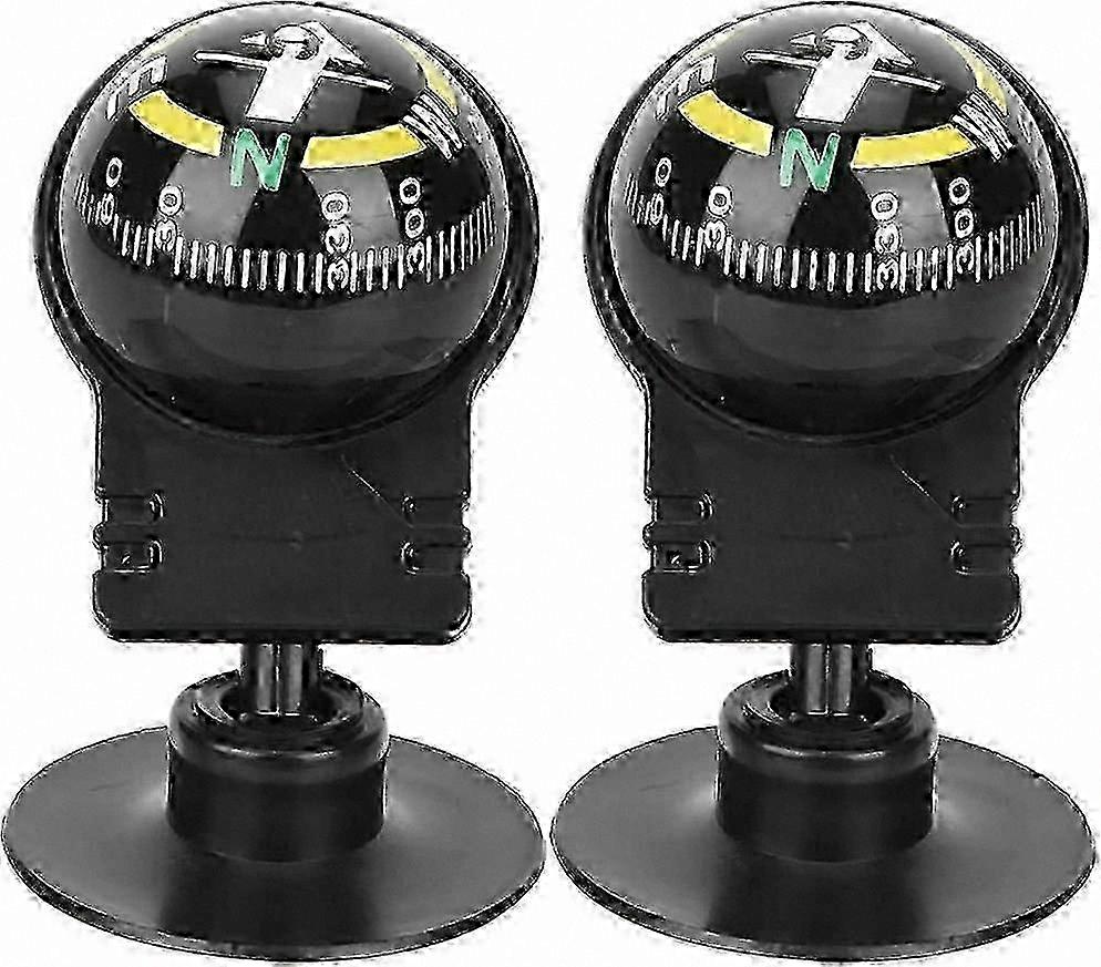2-Pack Car Mount Compass with Suction Cup, Ball Direction Indicator for Vehicles