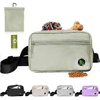 Puppy Dog Treat Pouches for Pet Training Treat Bag, Dog Walking Fanny Pack with Carabiner, Built-in Poop Bag Dispenser & Reuse Dog Poop Holder, Puppy