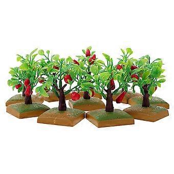 Ornamento em formato de árvore frutífera para micro paisagismo, pacote com 10 peças