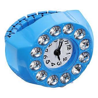 Montre-bague en alliage tendance pour enfants, 1 pièce, bleu ciel, cadeau