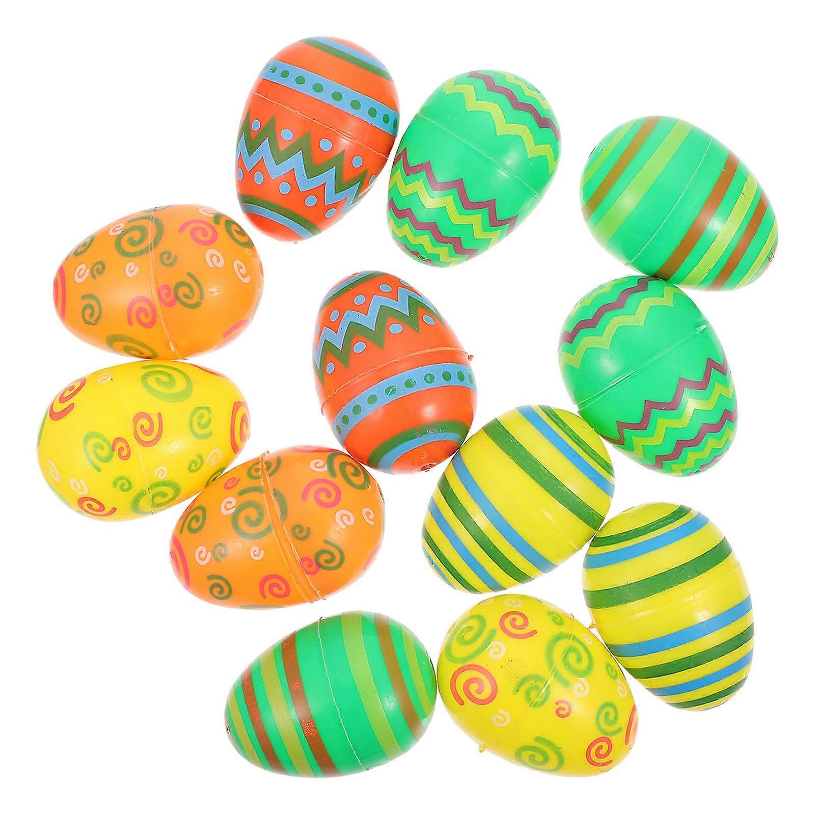 Twisted Egg Plastic Easter Eggs for Decor 12Pcs Empty Easter