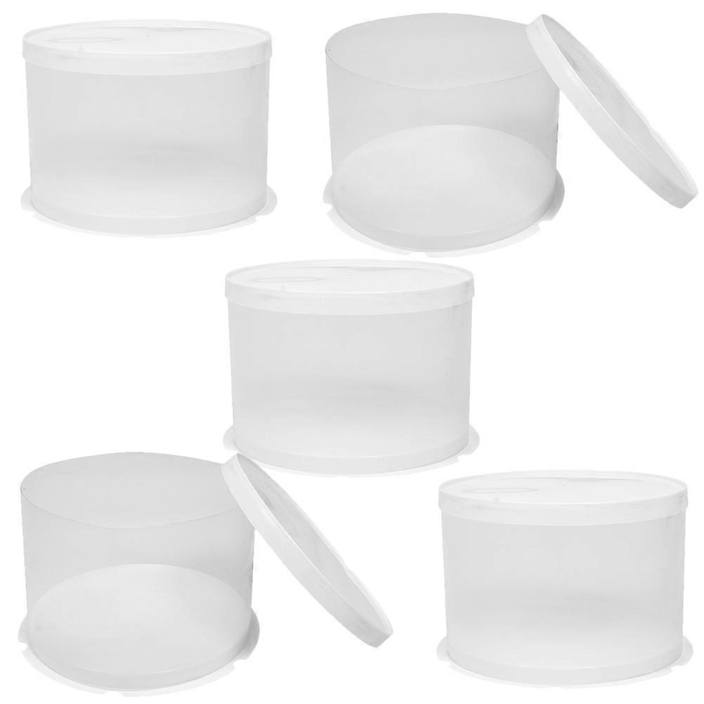 Egg Cake Boxes Round Cake Containers for Decor 5Pcs with Lids