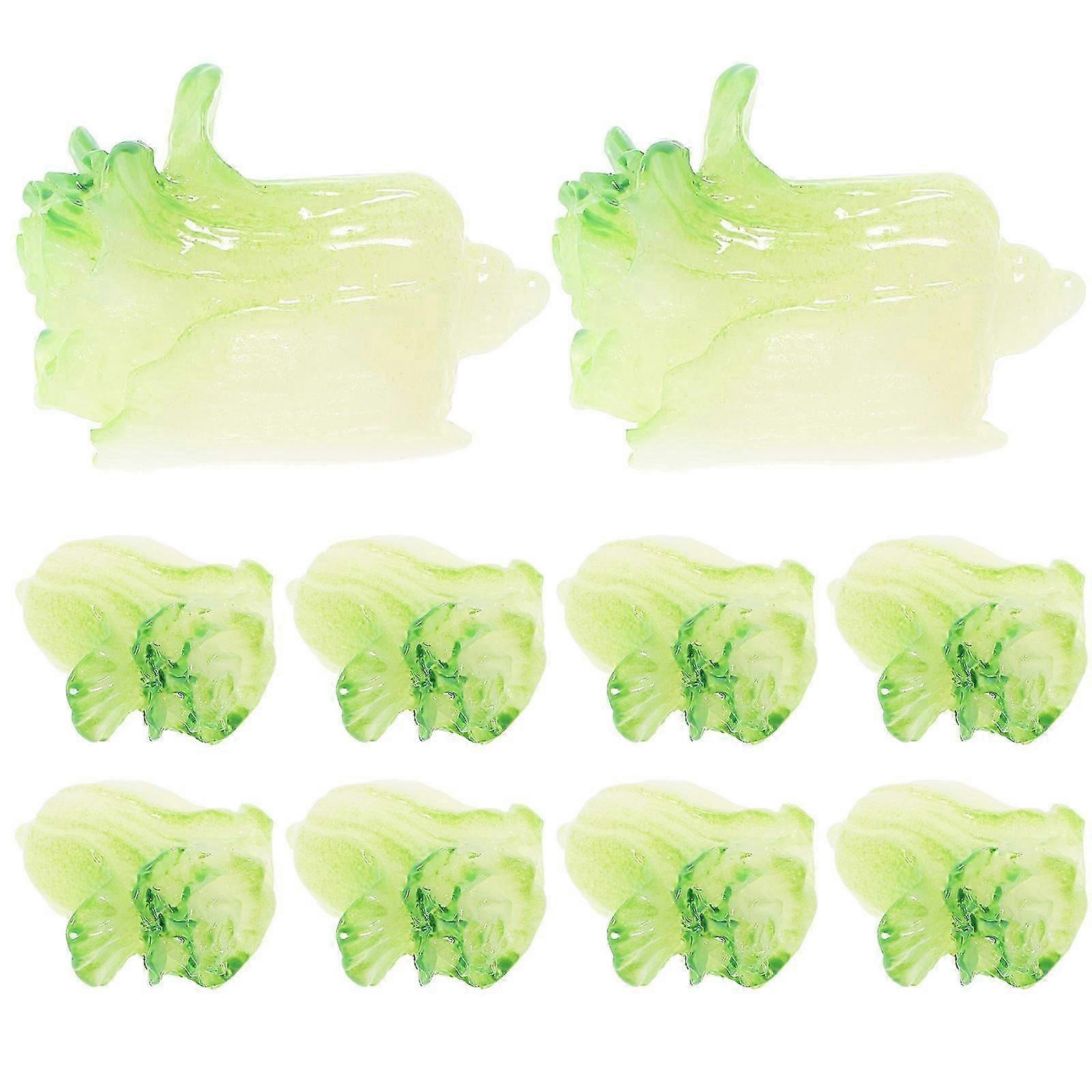 Simulation Cabbage Models Mini Cabbage Resin Decor for Doll House Accessories 10Pcs