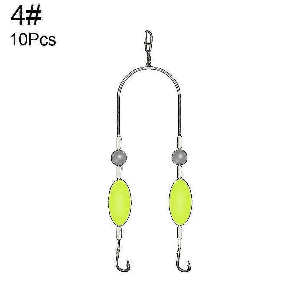 10x Double-Hook Reverse Bottom Rig Uppgraderad version ökar krokfiske