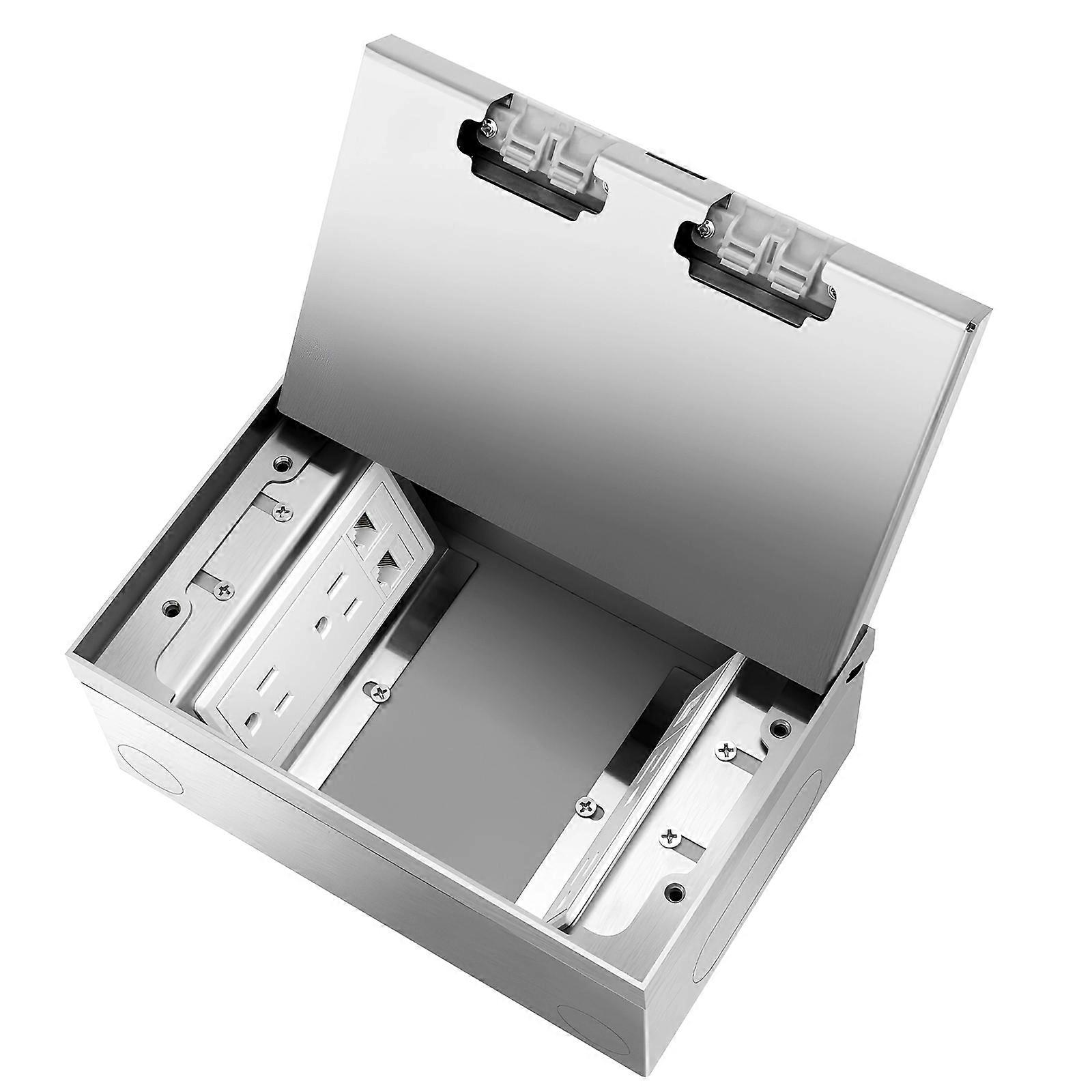 Floor Tank Floor Socket Electrical Outlet Flat Floor Concealed Socket Embedded Flat Thin Floor Socket with USB Port  Silver