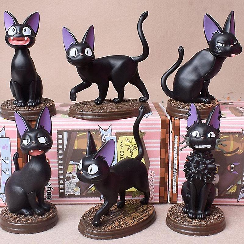 Blind Box /6pcs Set Toys Black Cat Guess Bag Animal Dolls Anime Figures