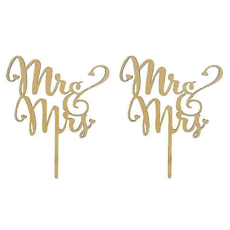 2pcs cake decorations, Mrmrs Cake Topper