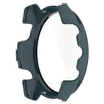 Para Garmin Forerunner 265S Caixa de Relógio PC Anti-riscos com Protetor de Tela de Vidro Temperado - PretoVerde EscuroMulticolor SZRH A-S