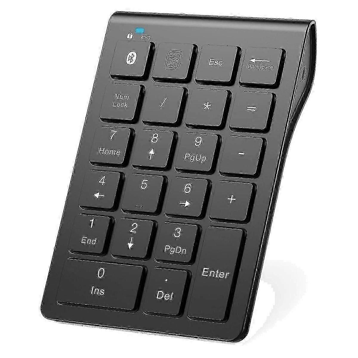 Wireless Bluetooth Number Keypad, 22-keys Portable Slim Numeric Pad For Laptop Computer, Pc, Desktop, Notebook