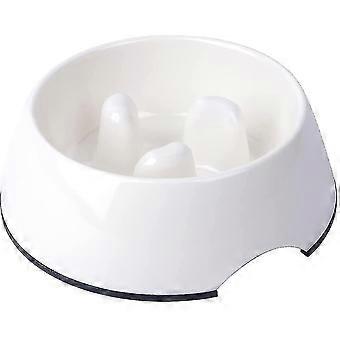 Anti-gulping Dog Bowl Slow Feeder, Interactive Bloat Stop Pet Bowl 1pcs White