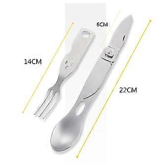 3 em 1 multifuncional talheres combinação ferramenta garfo colher combo ourdoor utensílio refeição acessório para acampamento piquenique em casa