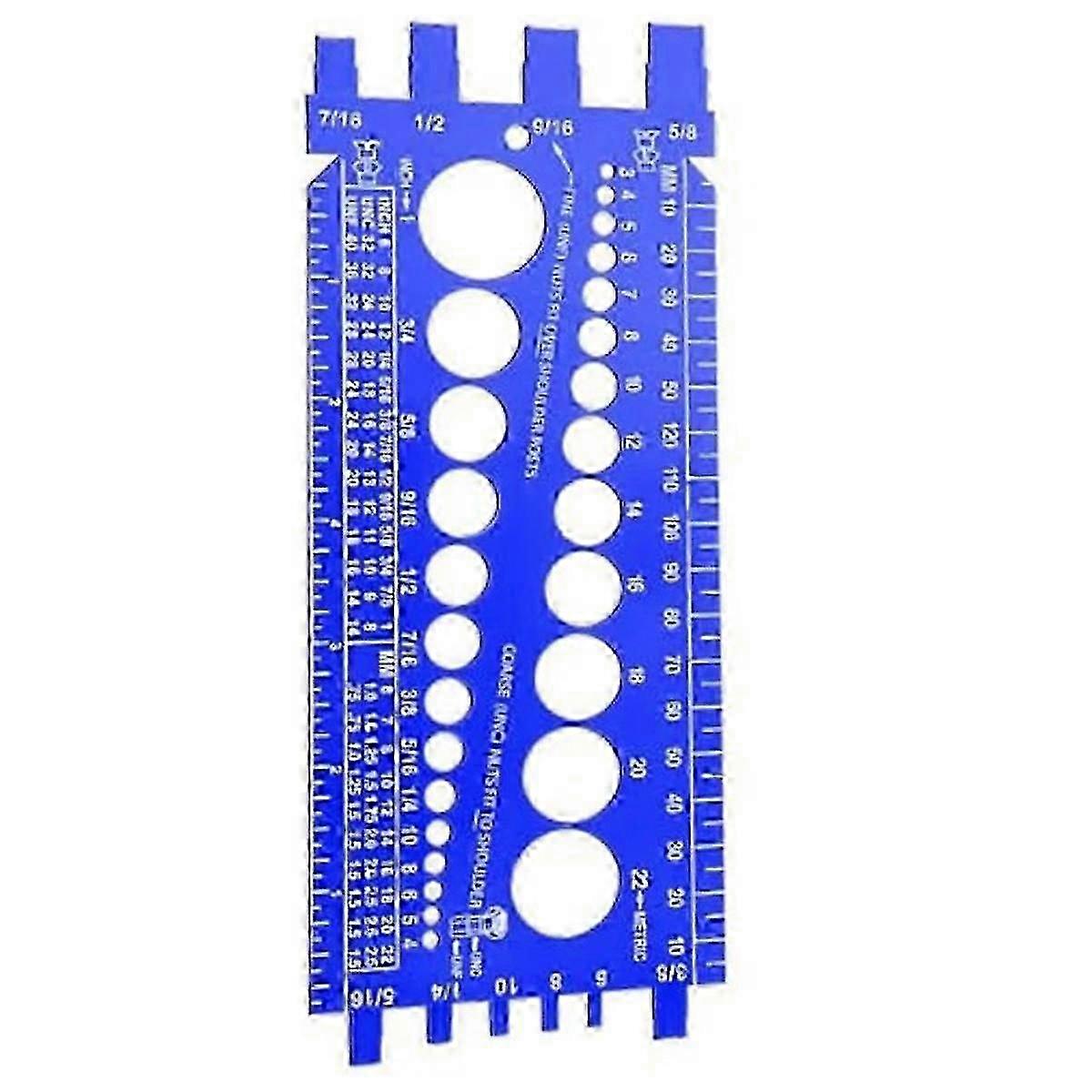 Thread measure gauge compatible with quick bolt size verification