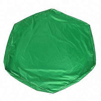 Waterproof Hexagonal Sand Pit and Pool Cover with Sun Shade for Kids' Garden, Green, 140x110x20cm