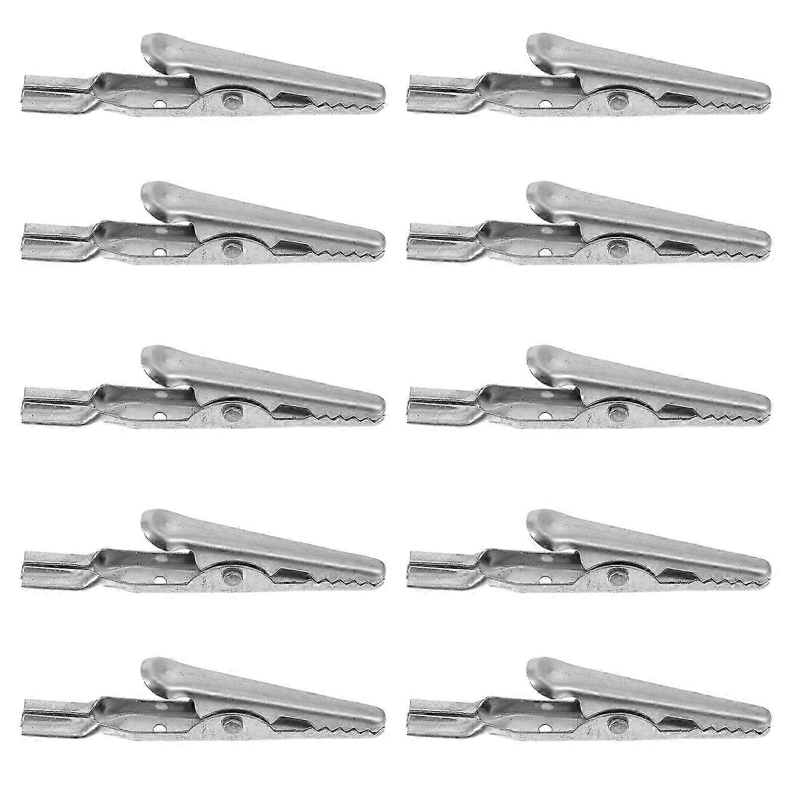 Multimeter Clips For Electrical Work Laboratory Use Fast Testing Silver 5.00X1.50X0.80CM 10Pcs
