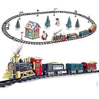 Conjunto festivo de tren de Navidad, tren a pilas para una alegría navideña duradera, decoración navideña animada con atractivo de tren modelo vintage