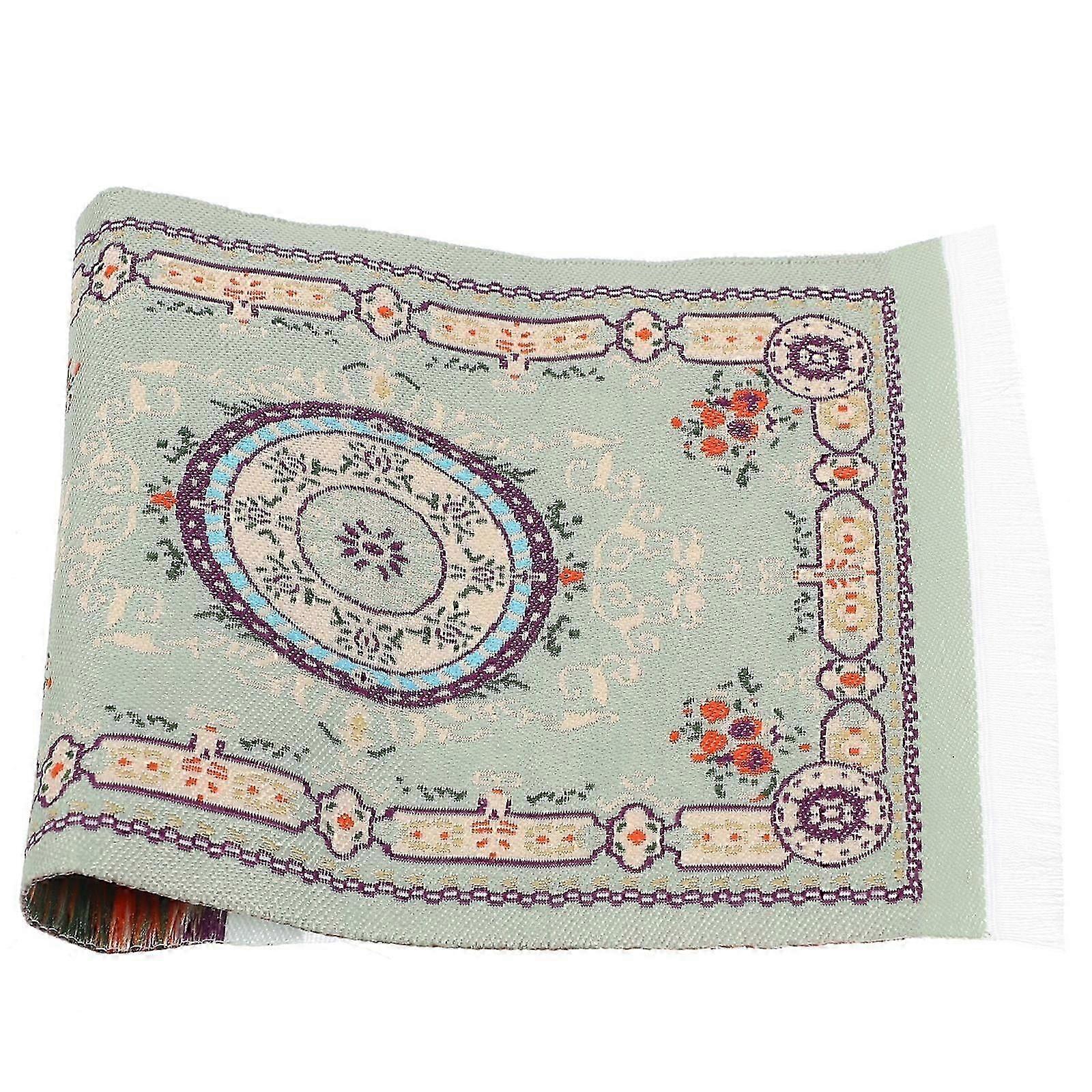 Dollhouse Mini Carpet Polyester Material Rectangular Shape Scene Enhancement 1Pack