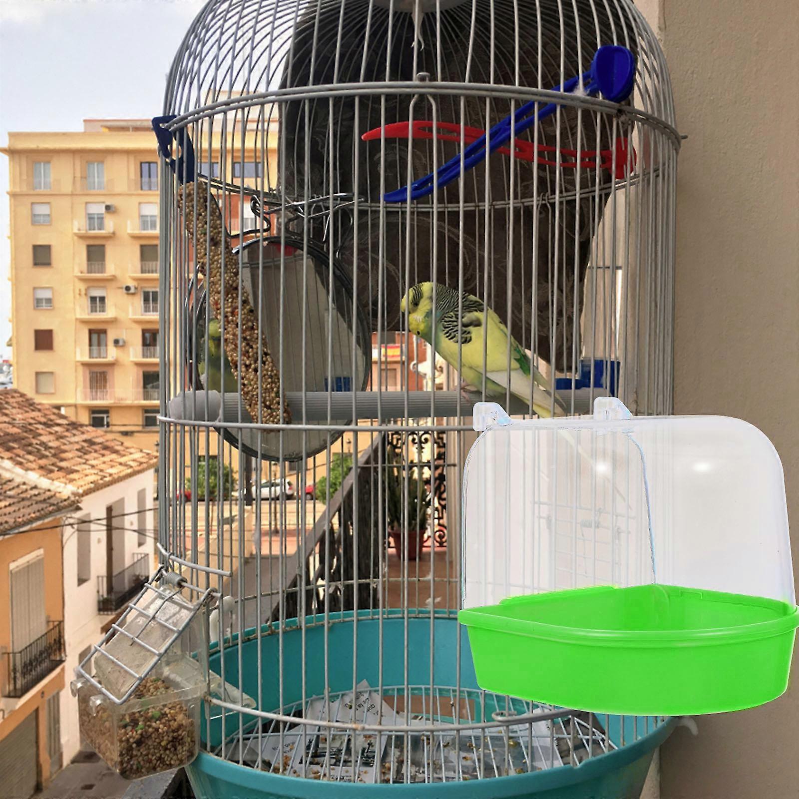 Creative Bird Bathing Box Plastic Parrot Shower Container Bird Cage Accessory