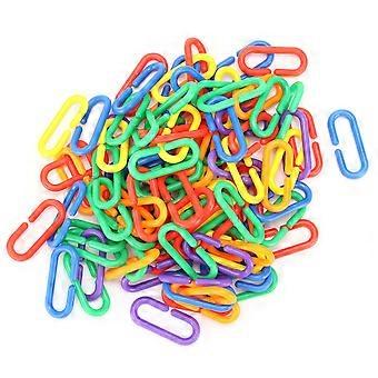 Plastic Chain Bird Toy Plastic CClips Hooks Chain Links Parrot Educational Bird Chewing Toy