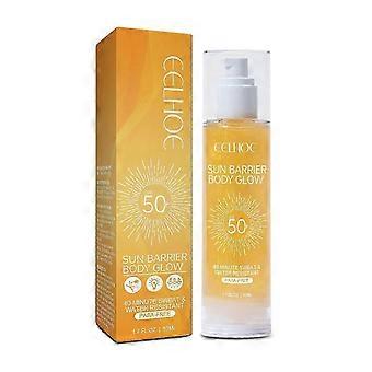 Natural Sunscreen SPF 50 Protective Oil, Lightweight Non-Greasy UV Protection Cream with Coconut Oil & Vitamin E for Daily Skin Care, Waterproof Moist