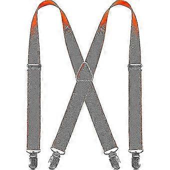 Men Braces With 4 Clips X Shape, Adjustable Elastic Braces For Men Trousers, Men"s Braces Wedding Business Casual Suspenders(orange)