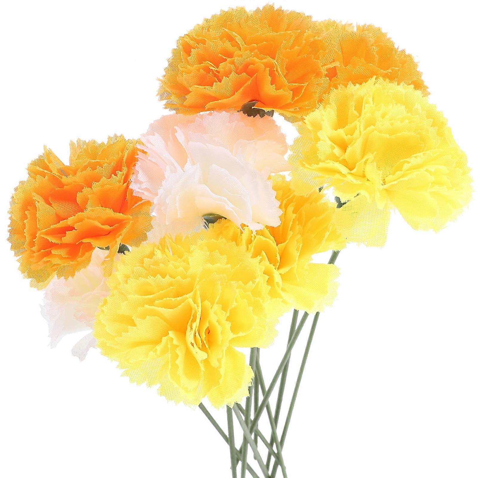 Simulation Marigold Artificial Flower Set for Decor with Iron Wire and Stems