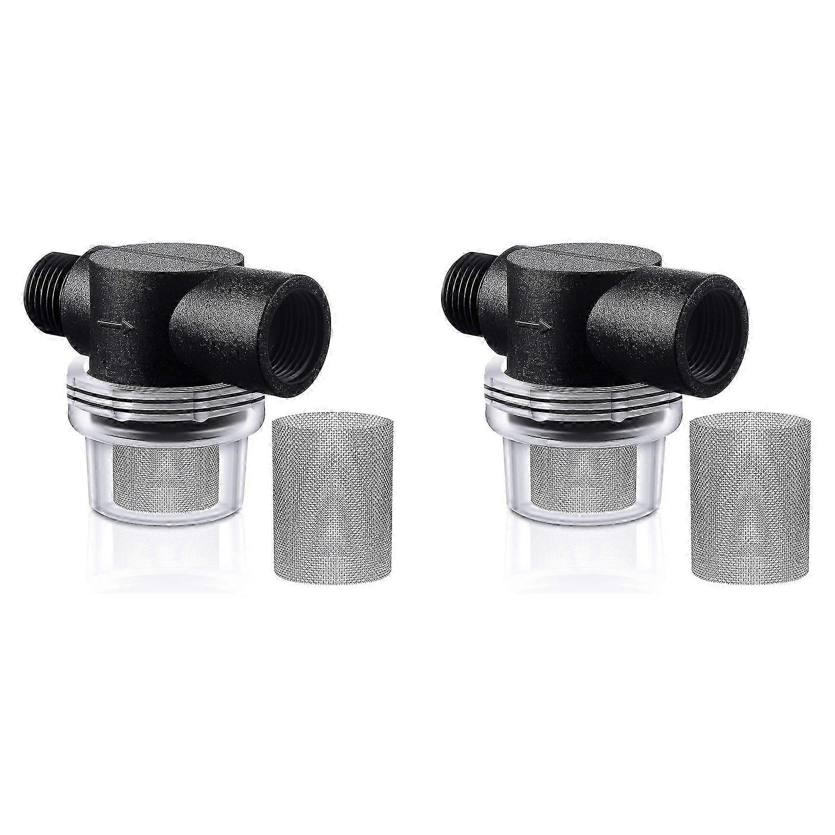 2X Water Pump Strainer Filter Set Include Twist on Pipe Strainer and Extra 50 Mesh Filter Screen, 1/2 Filter