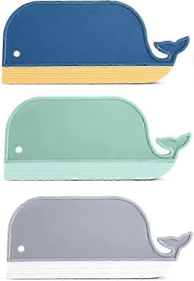 3 Pack Creative Whale Shape Wiper,Blue,Green and Gray