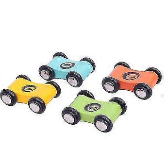4 peças mini carros de corrida de madeira, conjunto de carros de reposição para bebês, brinquedo de pista de corrida com rampa, conjunto de carros de corrida para bebês
