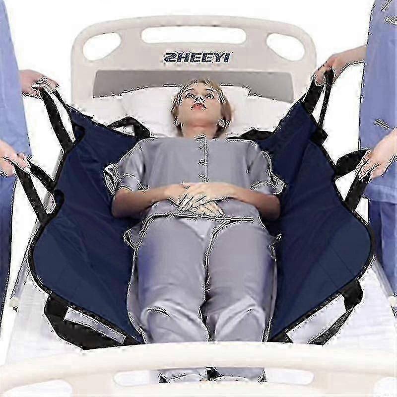 Patient transfer sheet with reinforced handles for easy positioning