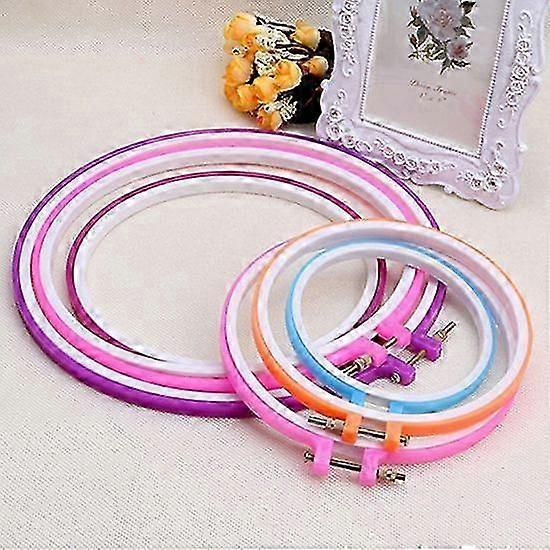 Plastic Cross Stitch Machine Adjustable Embroidery Hoop Ring Sewing 13-27.5cm