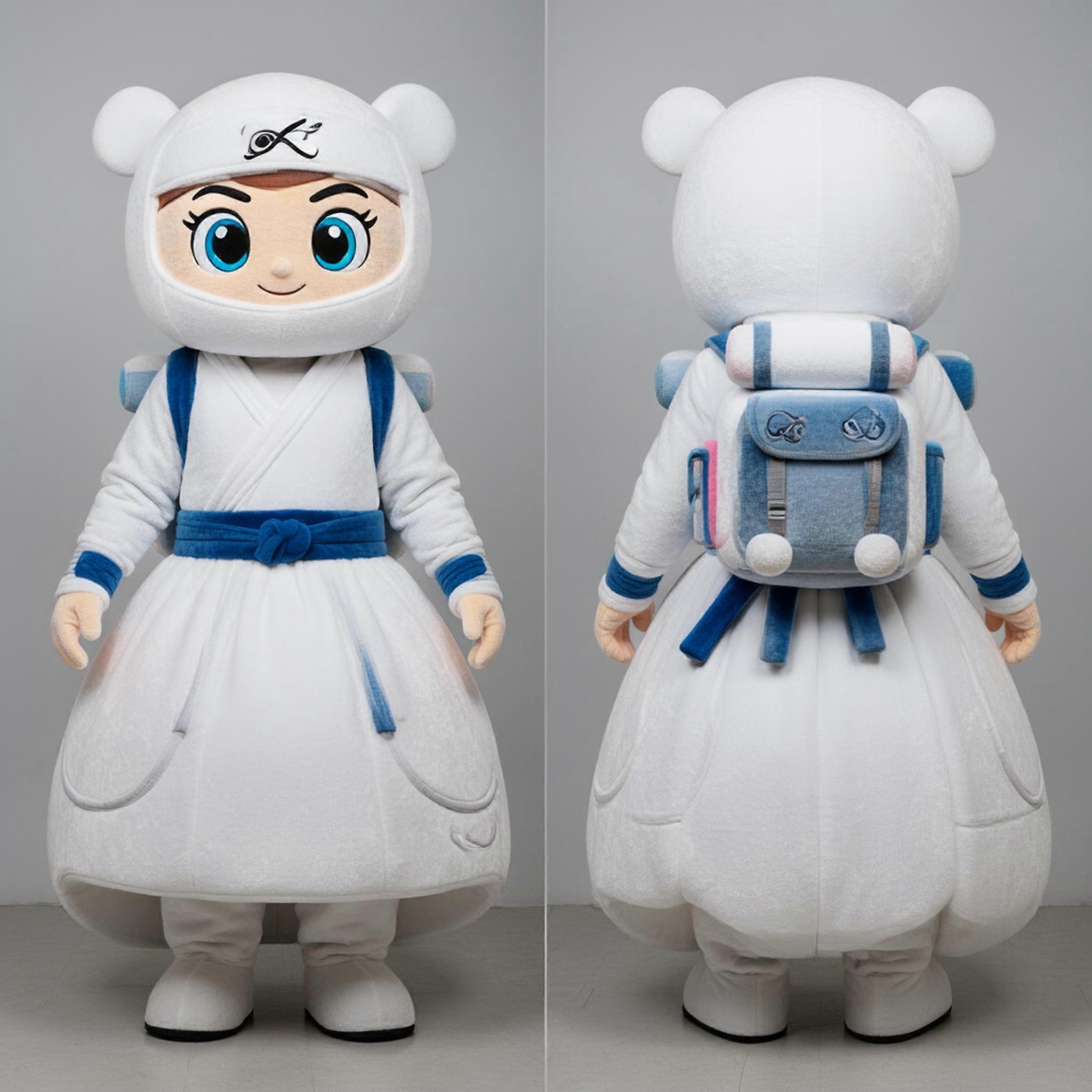 MASTICOT White Rounded Ninja Mascot