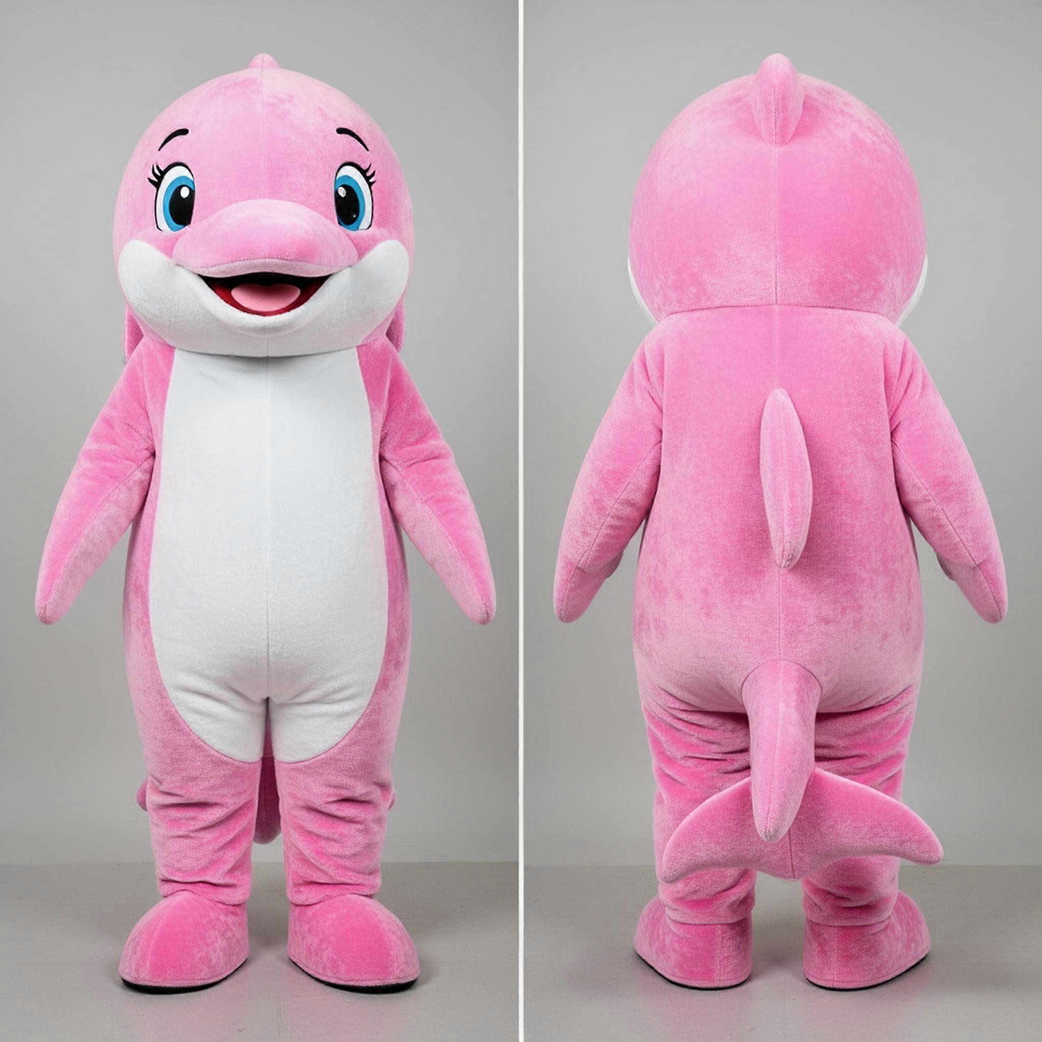 MASTICOT Pink Playful Dolphin Mascot