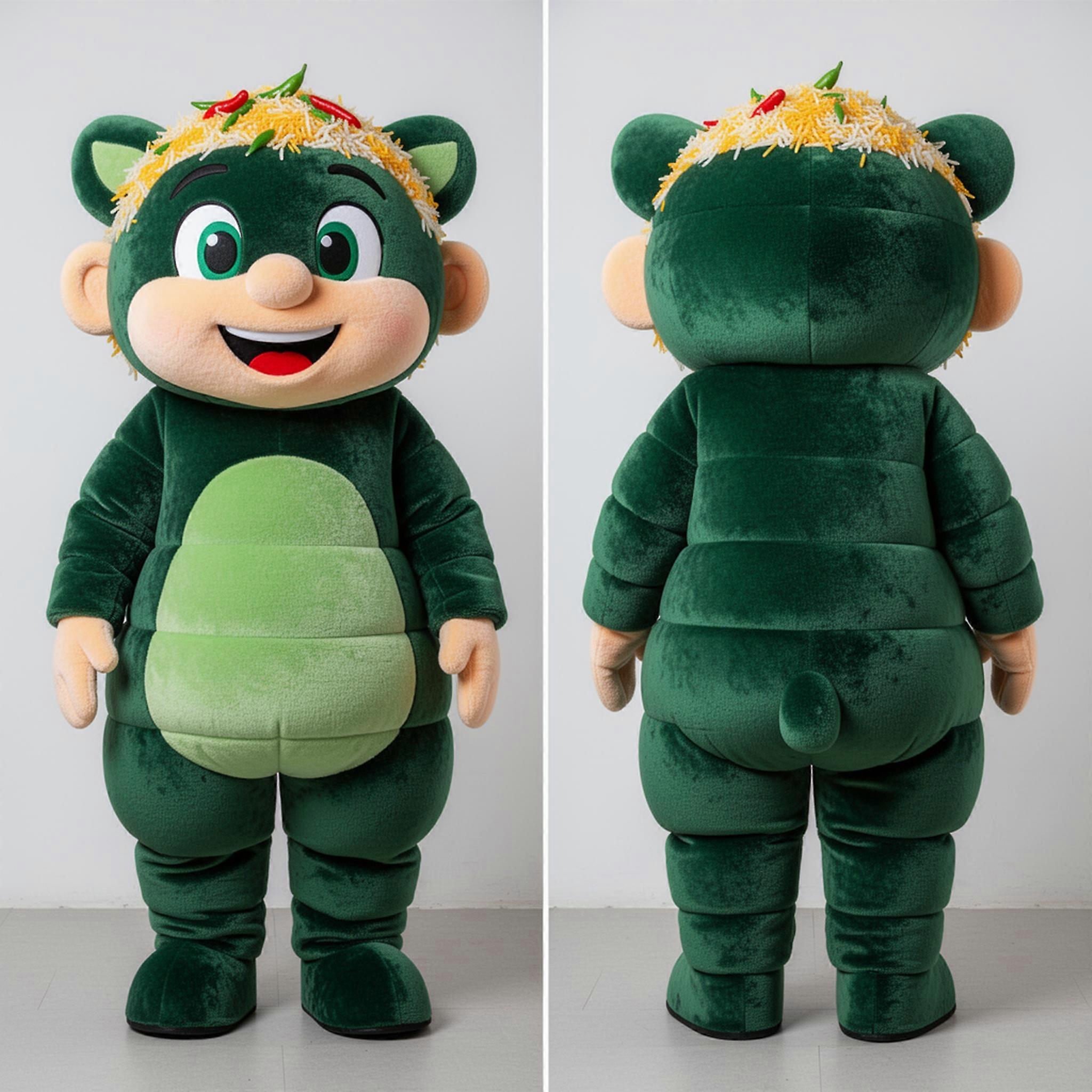 MASTICOT Forest Green Fluffy Biryani Mascot