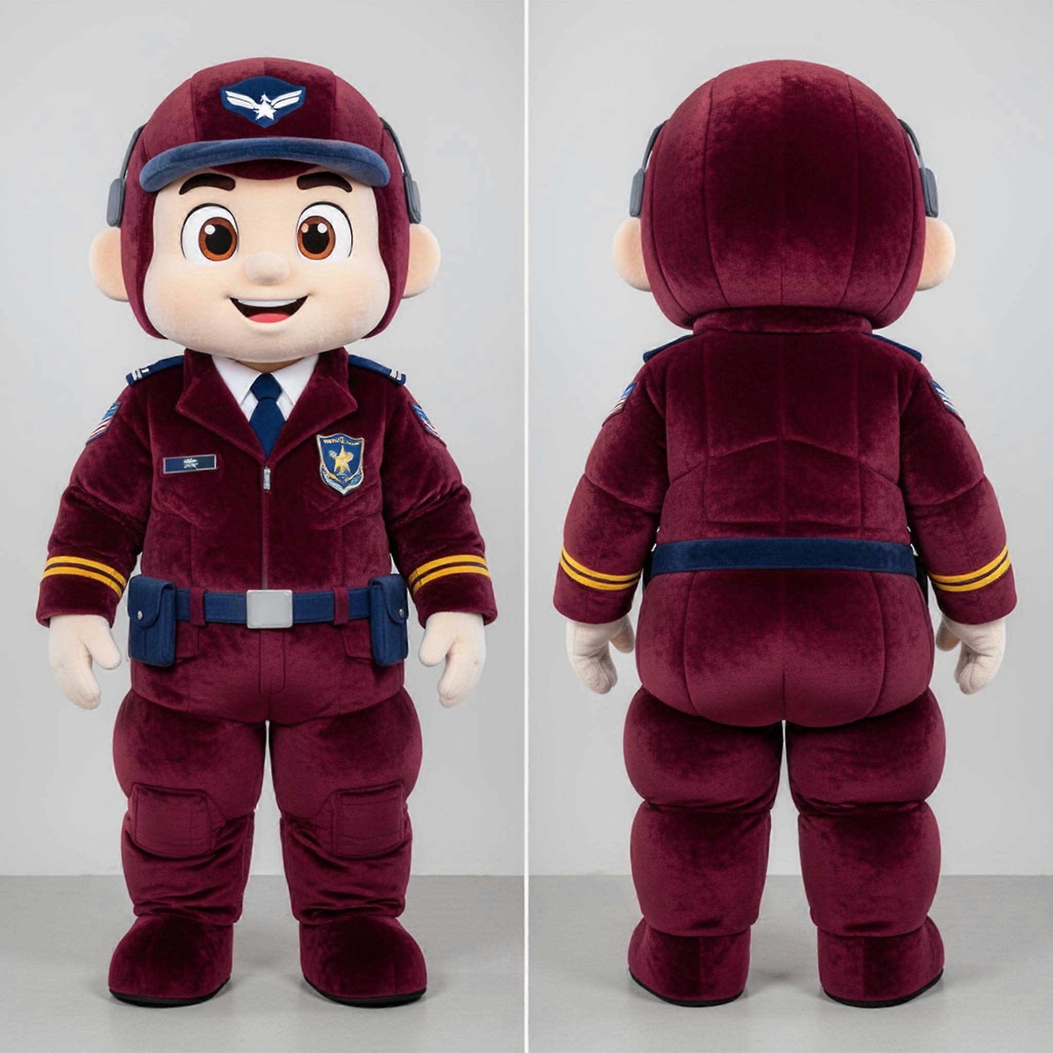MASTICOT Maroon Brave Air Force Soldier Mascot