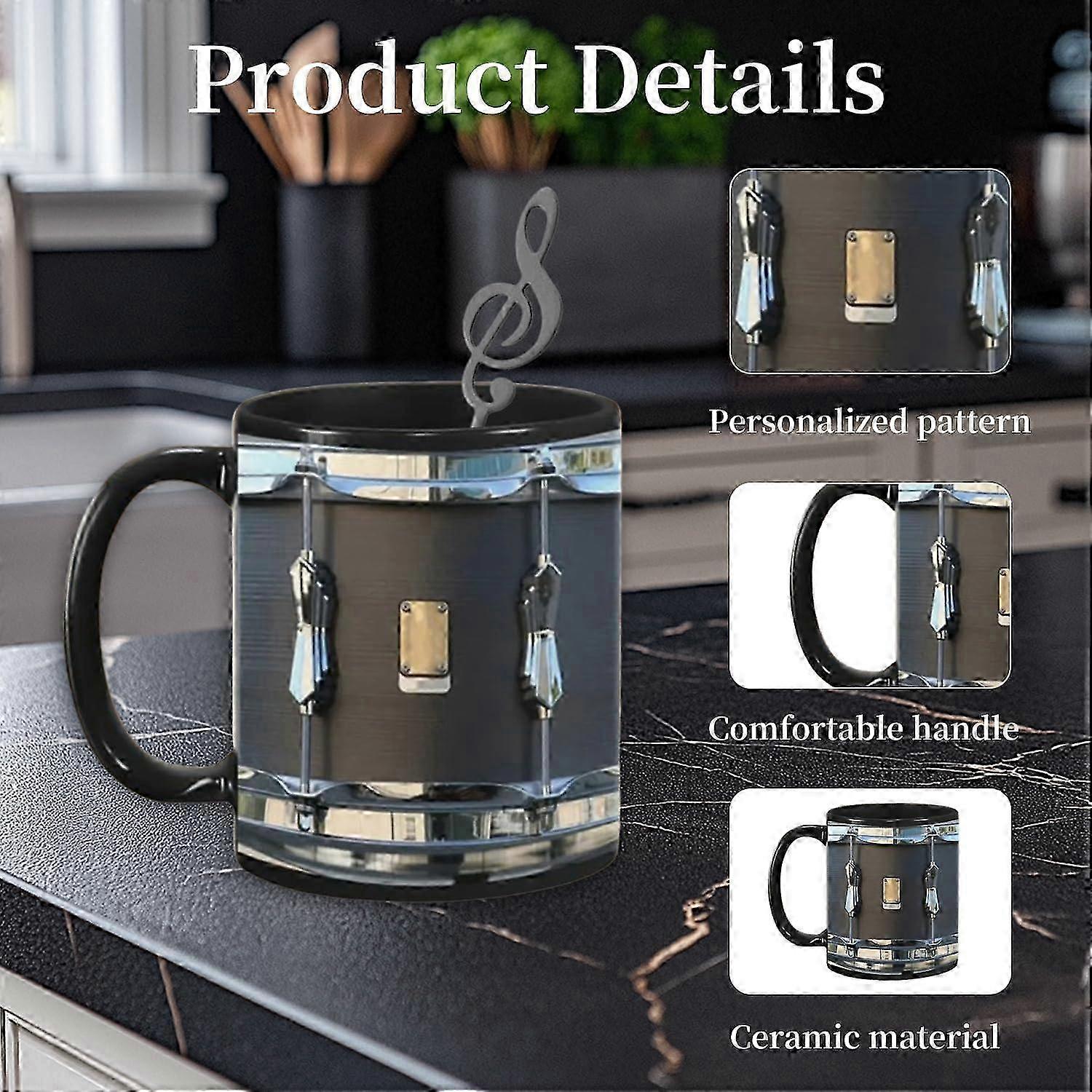 Retro Drum Ceramic Mug 11oz