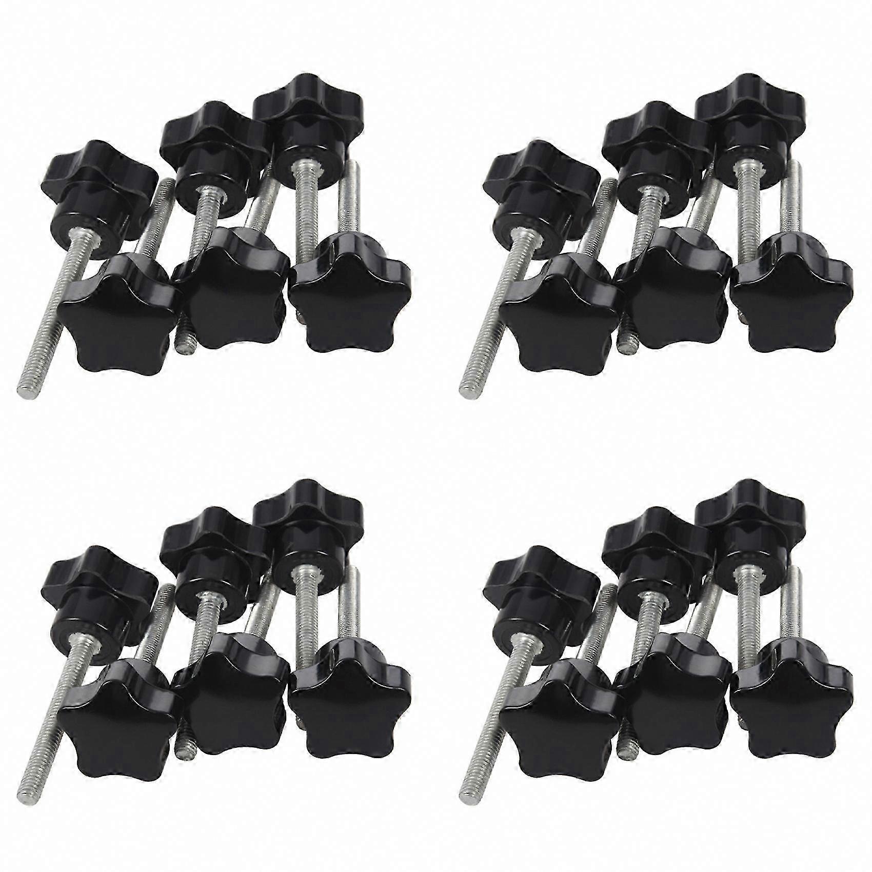 Male Thread Knobs, 24 Pcs M6 x 50 mm Locking Star-Shaped Plastic Head