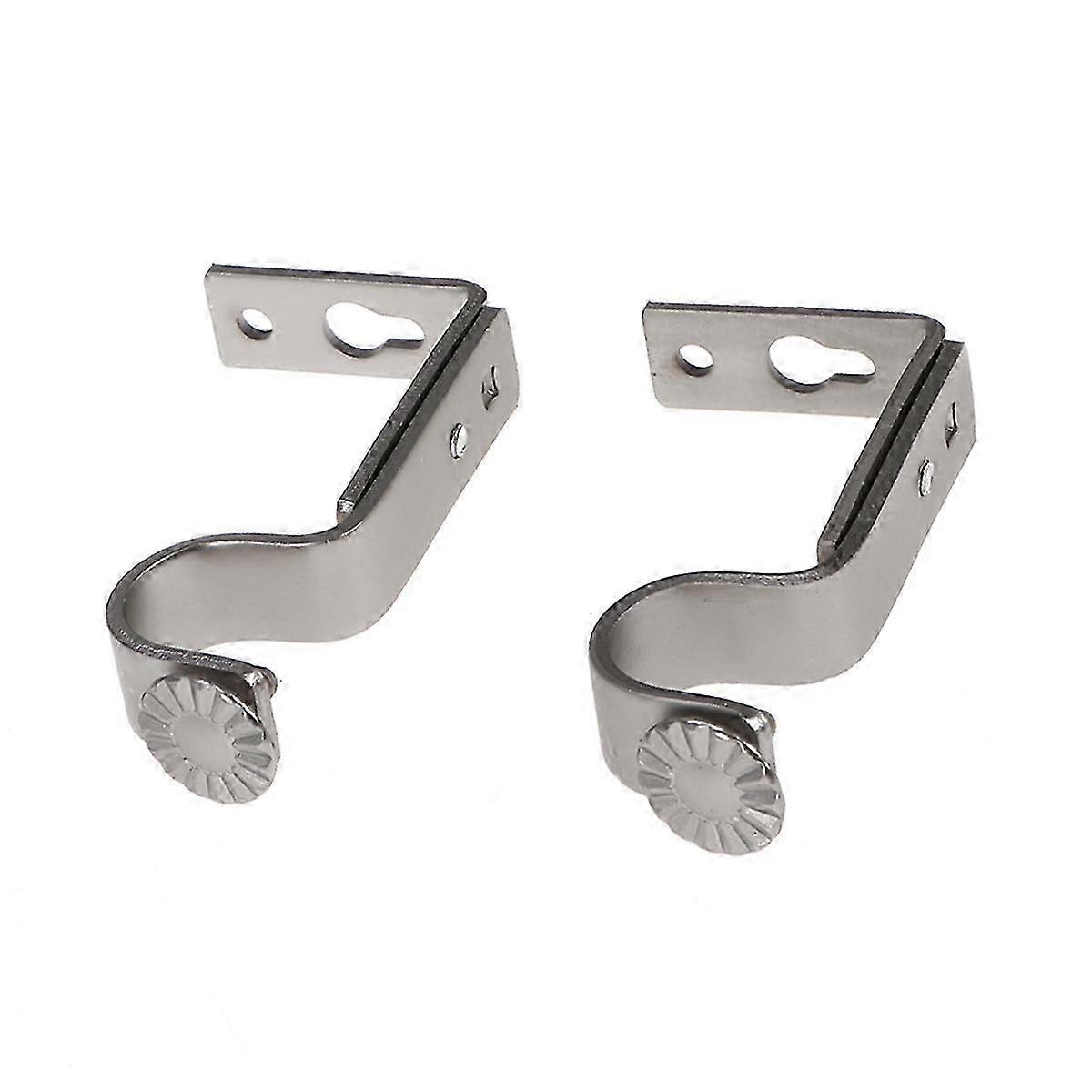Curtain Rod Holders Brackets Adjustable Rectangular Shape Vintage Style 2Pcs 26-27