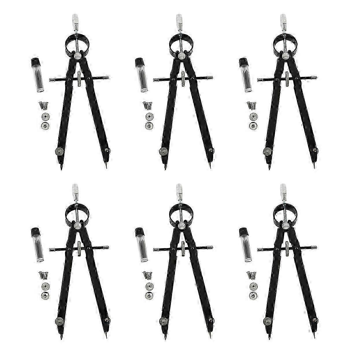 Geometry Set with Lock, Math and Precision Compass, Metal(black)