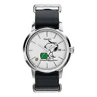 Timex Peanuts x Marlin Automatic Pickleball 40mm Leather Strap Watch TW2Y50500