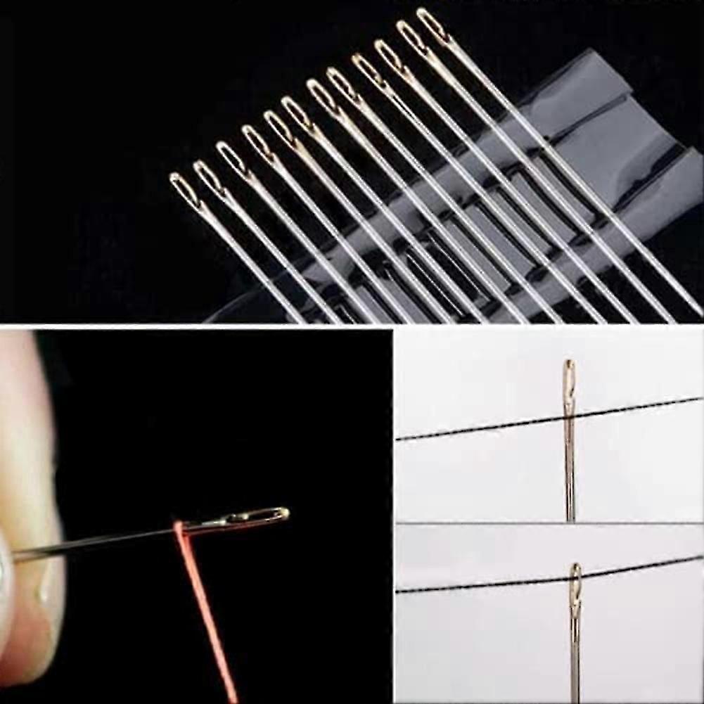 Self-Threading Needles,Sewing Needles for Hand Sewing,for the Elderly,Easy Side Threading Stitching