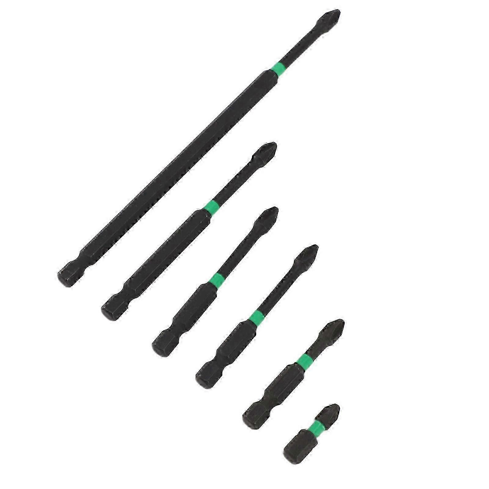 6-Piece Impact-Resistant Hex Shank Cross Bits