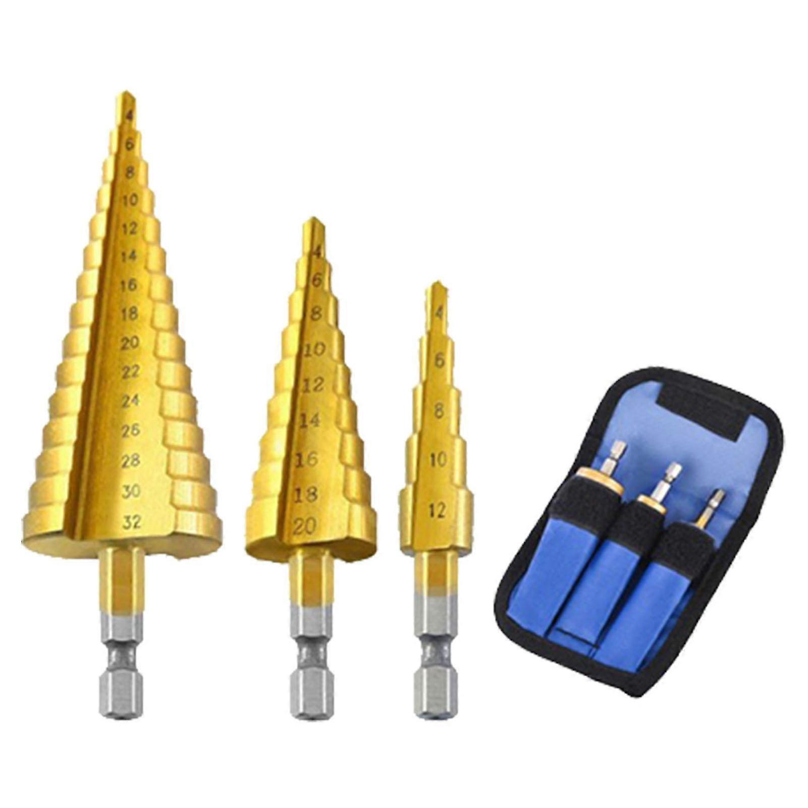 Pagoda Cone Step Drill Bit Kit Hex